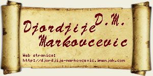 Đorđije Markovčević vizit kartica